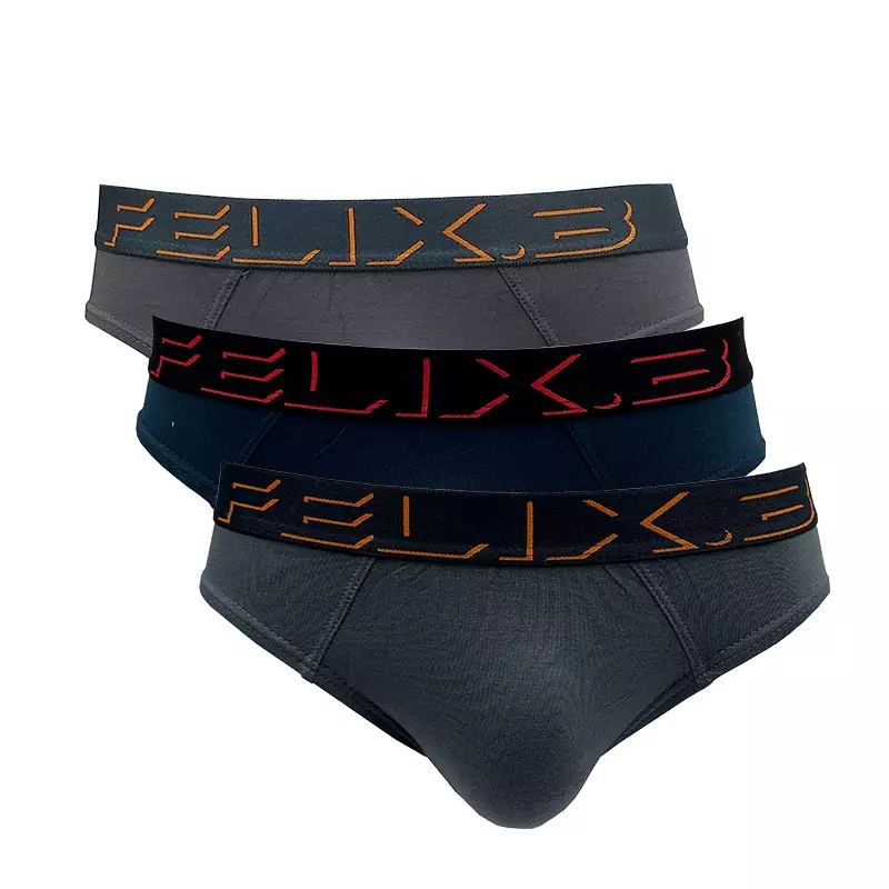 Jual Felix.B Felix.B Underwear Viscose Spandex Brief 3in1, Mix Color ...