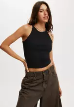 【新品】HRU・HIGH NECK RIB TOPS（OFFWHITE） Buy Cotton On Rib High Neck Tank Top Online | ZALORA Malaysia