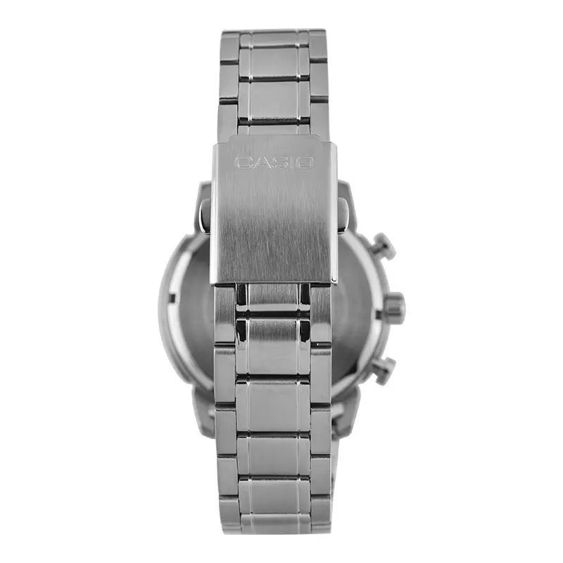 Jam Tangan Pria Casio General MTP-E515D-8AVDF MTPE515 MTP-E515D Chronograph Grey Dial Stainless Steel Band