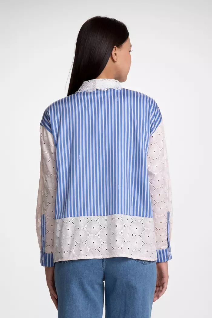 COTTONINK - Atasan Kemeja Wanita Navy stripe maelys #ResortCollection