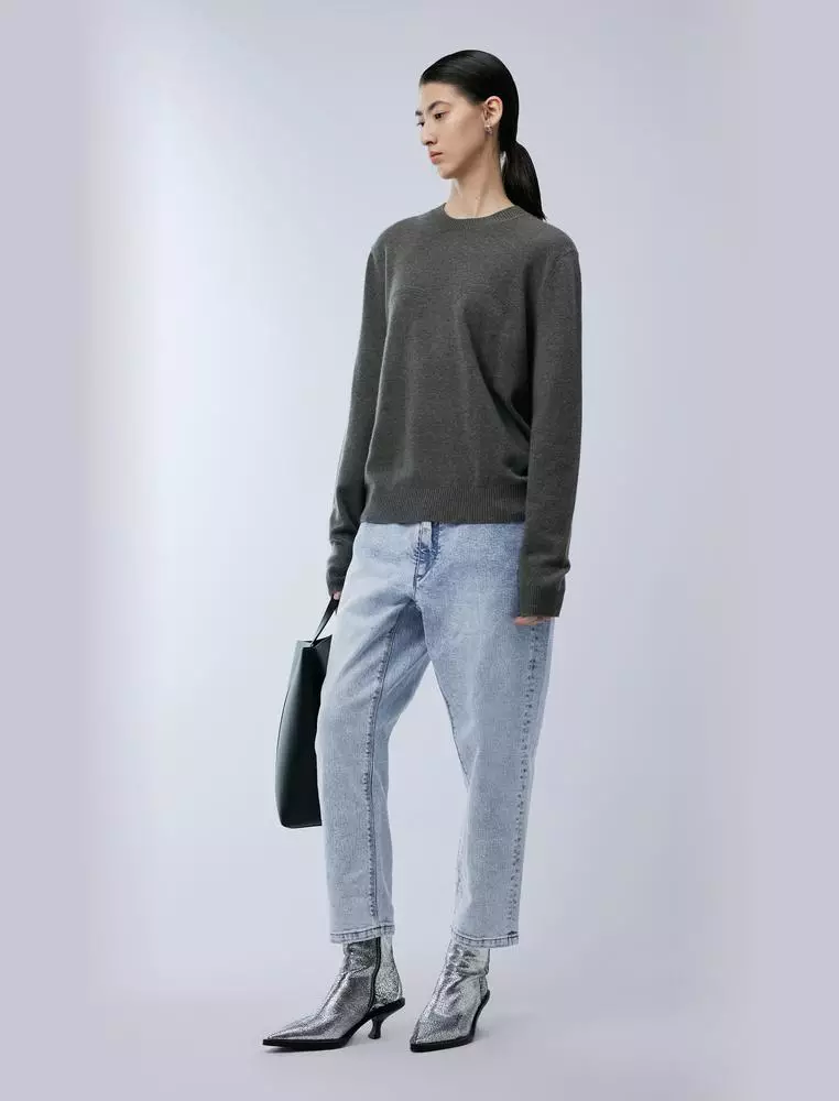 JNBY女士寬鬆錐形九分牛仔褲