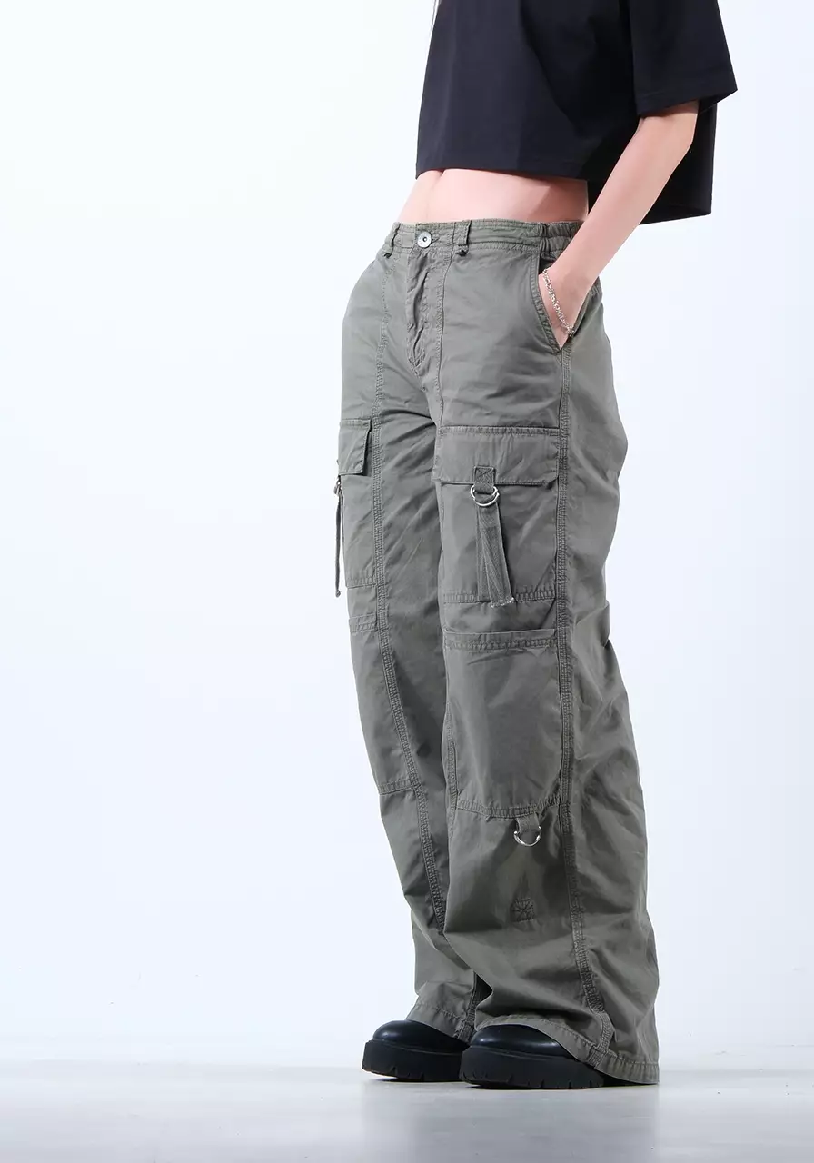 Celana Cargo Wanita Lily Dark Green