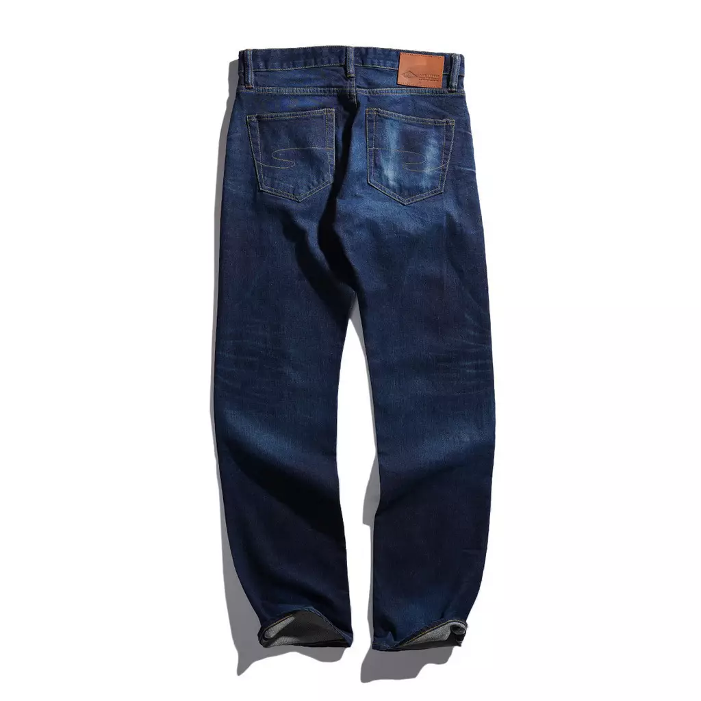Lee Cooper Straight Fit Jeans Selvedge Harry Repaired Dark Blue