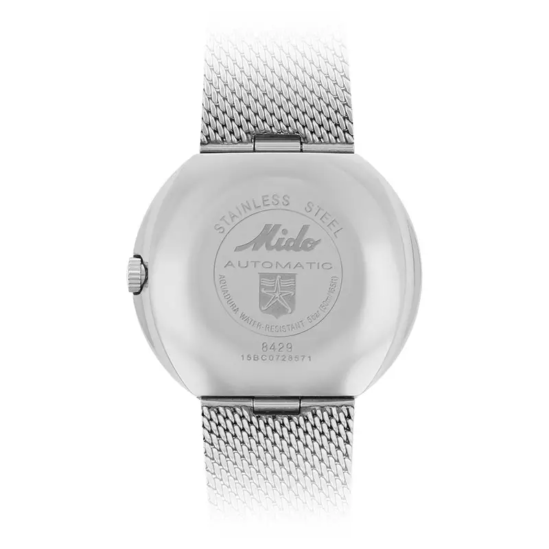 Jam Tangan Pria MIDO Commander M8429.4.21.13 1959 Dateday Automatic Silver Dial Mesh Strap