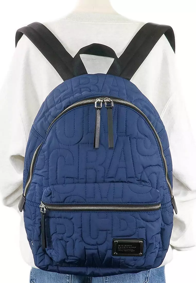 Nylon Jumbled Logo Workwear Backpack Bag in Azure Blue 4S4HBP001H02