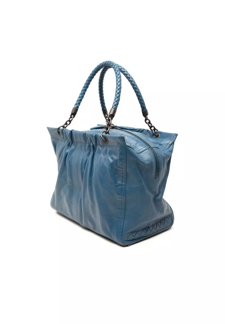 Pre-Loved Bottega Veneta Nappa Intrecciato Trimmed Handbag