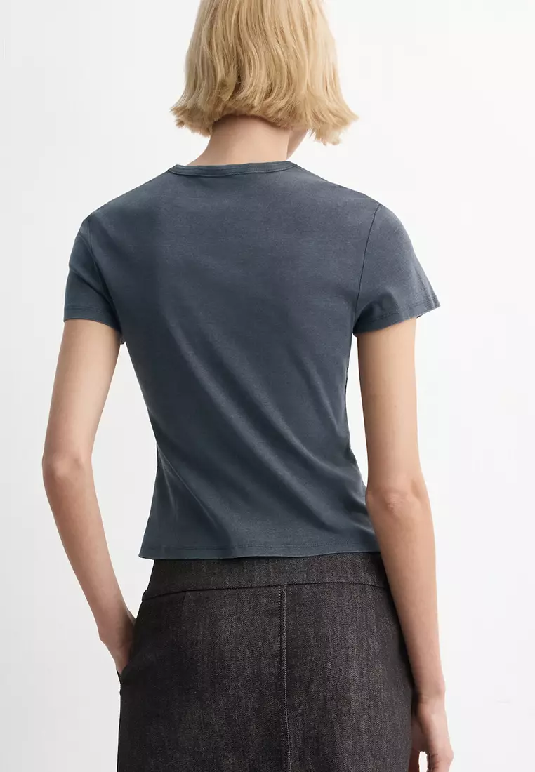 Washed-Effect Cotton T-Shirt