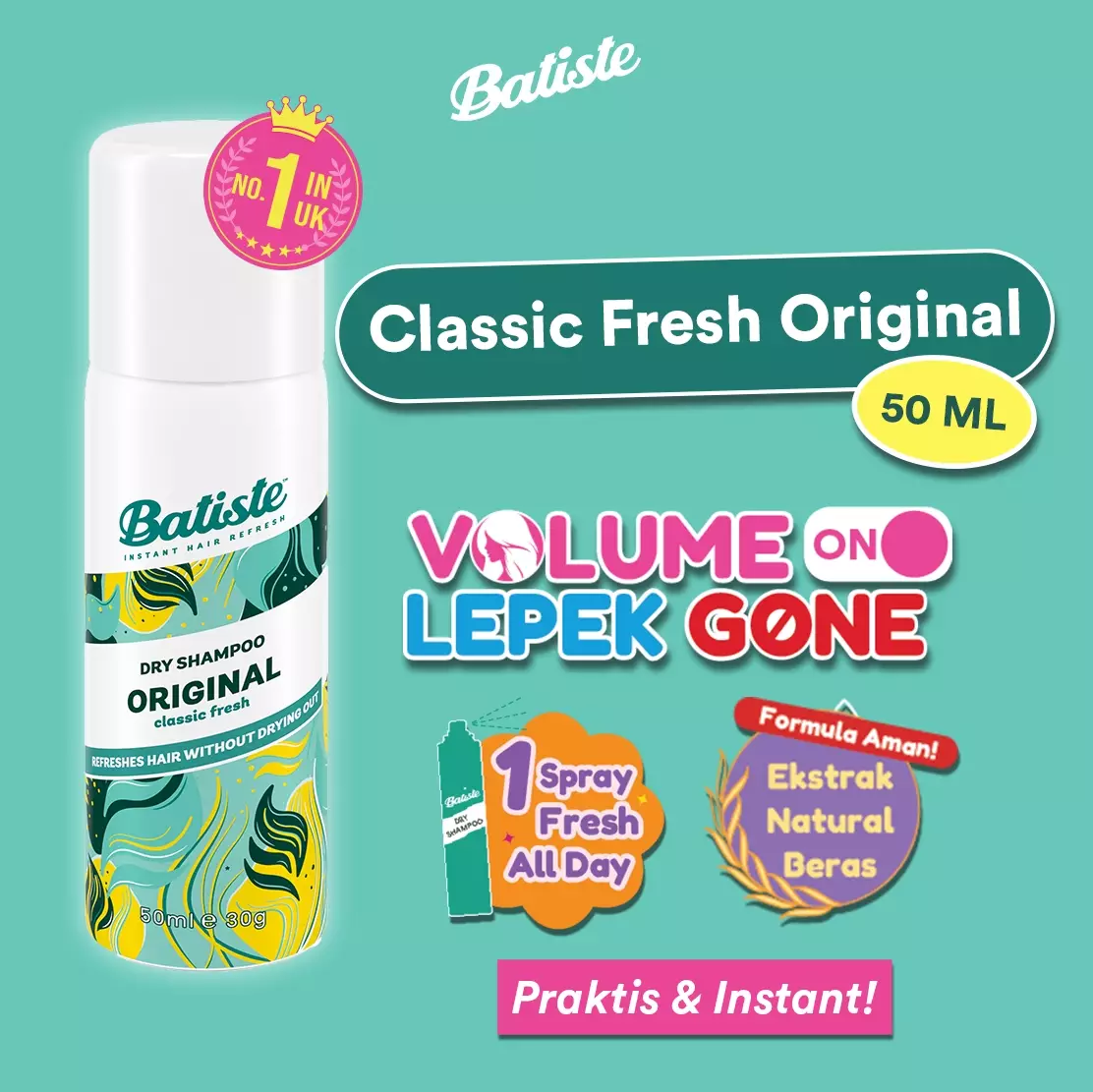Batiste Clean & Classic Original Dry Shampoo 50 ml