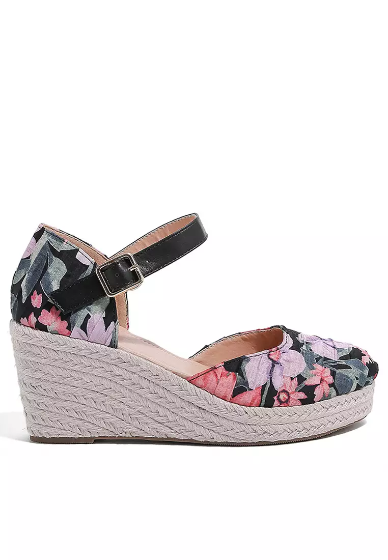 Discount on Twenty Eight Shoes  shoes - SKU: 7.5cm Strap Cotton Printed Wedge Espadrilles Wty158-8