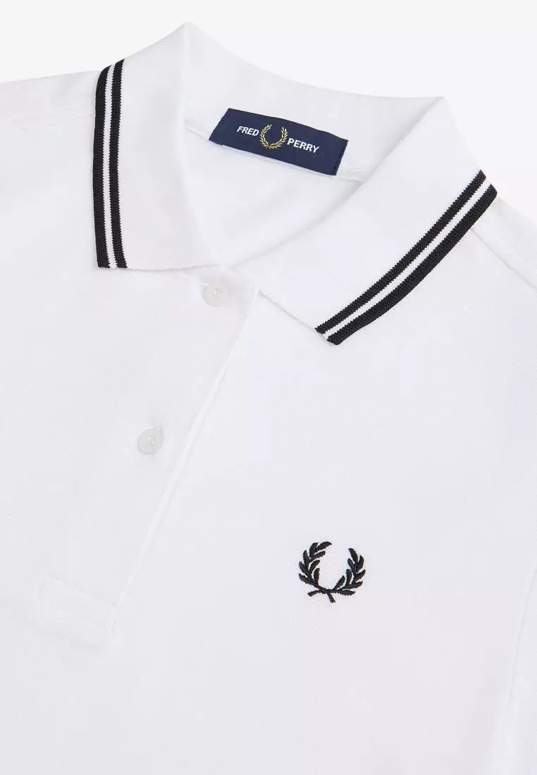 Fred Perry G3600 Twin Tipped Fred Perry Shirt (White / Black / Black)