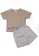 Toffyhouse white and brown Toffyhouse convoy of cars shorts & t-shirt set C11CFKAE3F752CGS_1