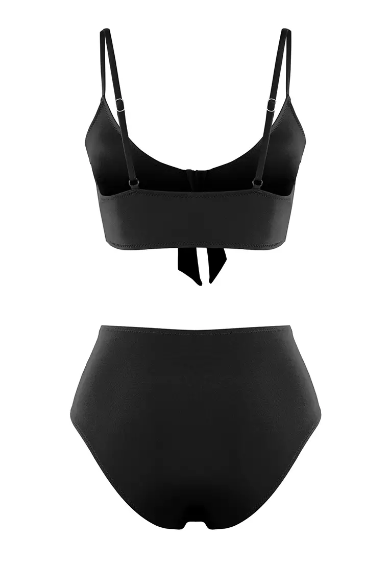 Black Strapless Normal Waist Bikini Set TBESS25BT00184
