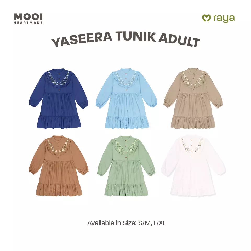 Mooi Tunik Wanita Atasan Wanita Raya Collection Yaseera Tunic - Clary Sage