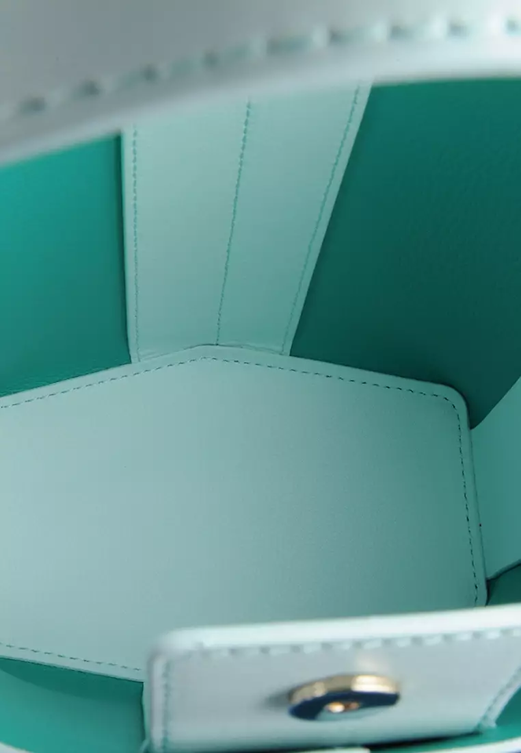 Terranova Felucca Mini Top Handle Bucket Bag in Mint Green/Spring Green