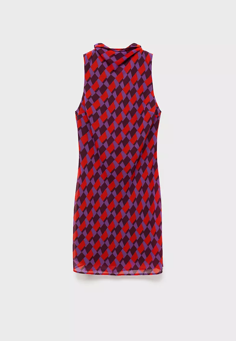 Printed Dress With Bow Detail