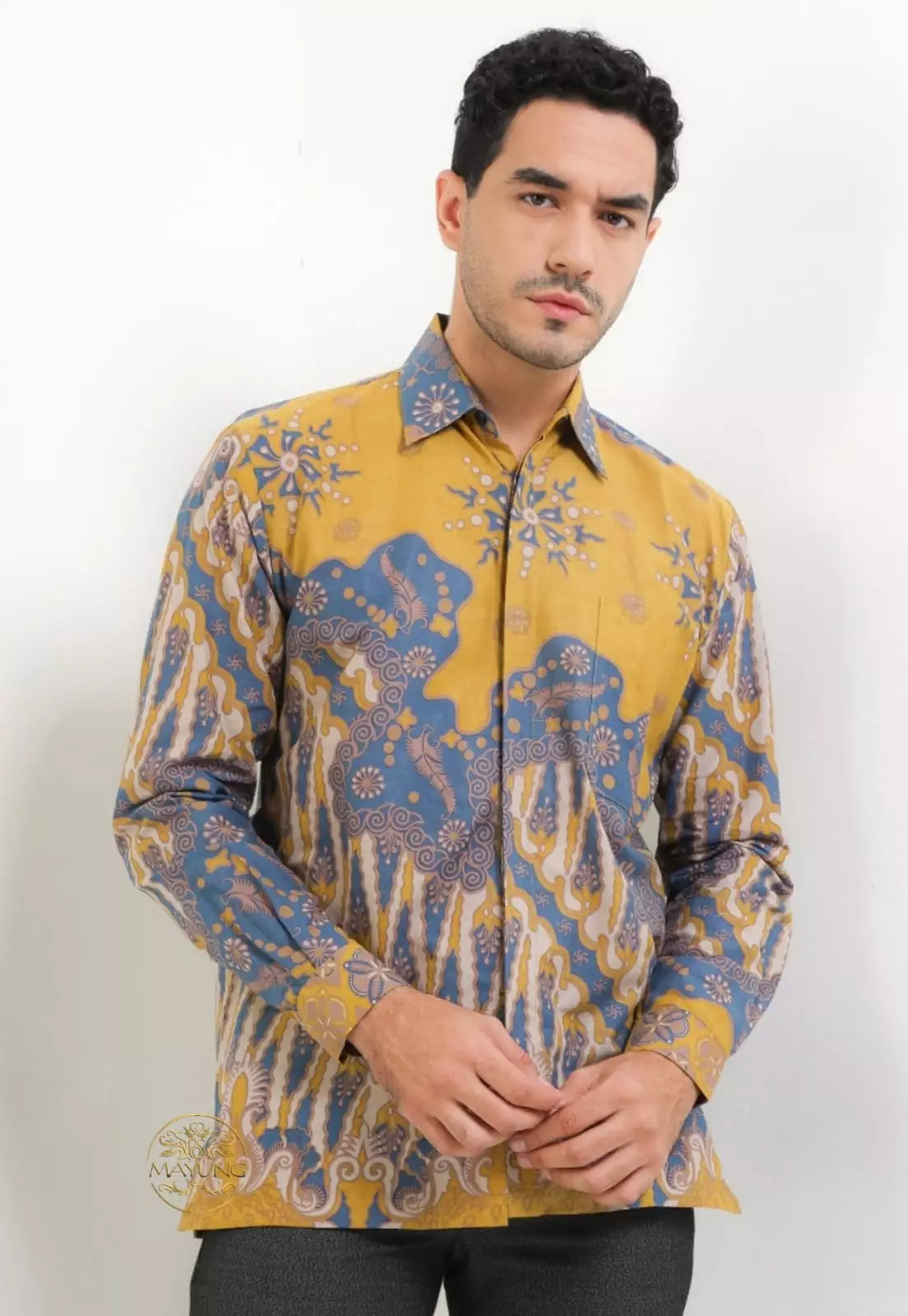 Kawiswara Kuning Kemeja Batik Pria Premium Lengan Panjang NLN
