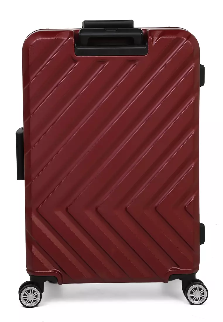 Pervaiz Koper Alumunium Frame Unisex Size 26 Inch TSA Lock System Suitcase Material Polycarbonate ORIGINAL - Red