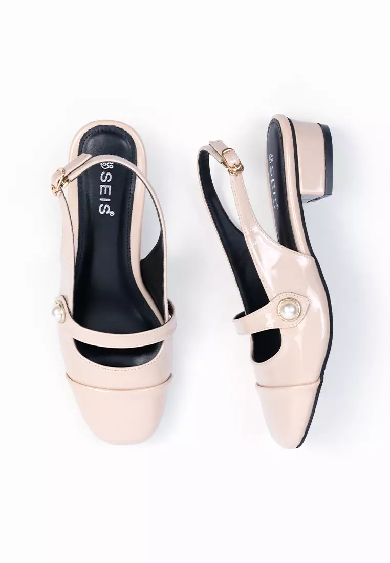 SEIS Greisy Sepatu Mules Heels Wanita | Slingback Hak 3 cm