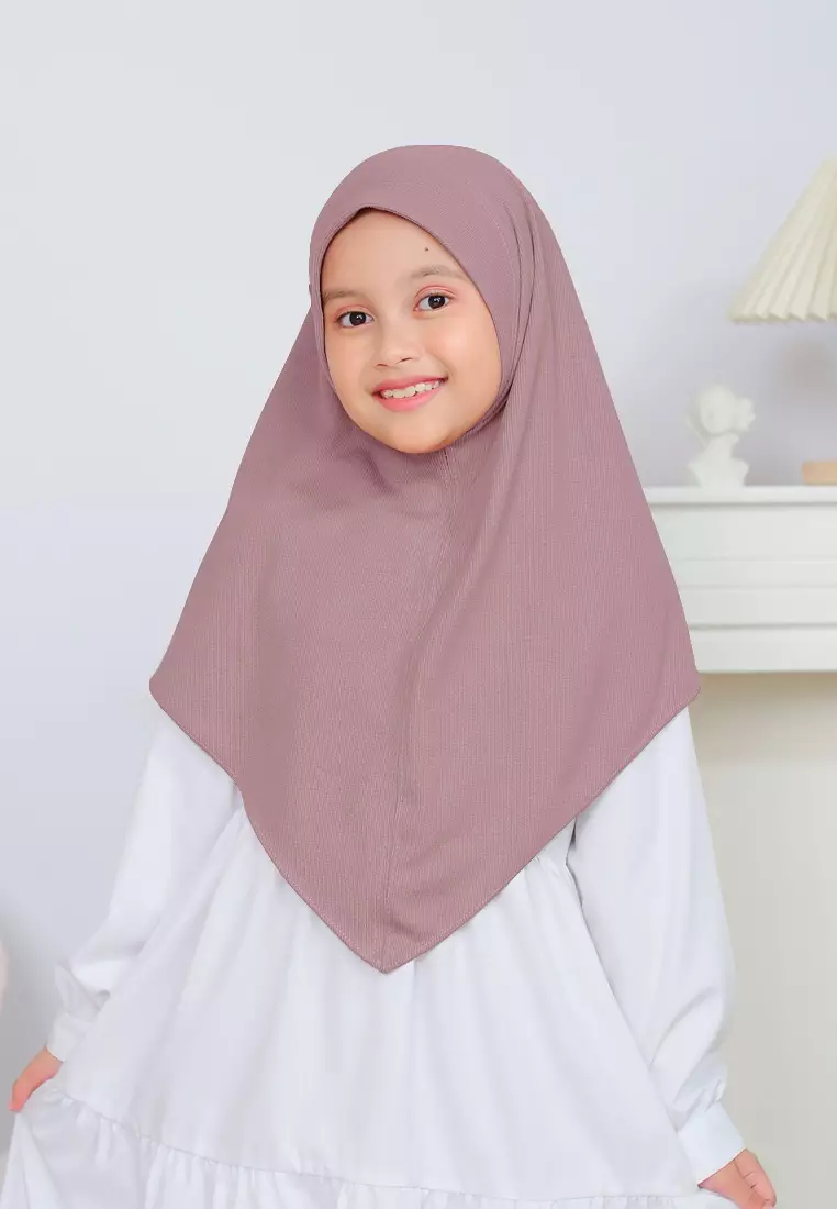 Cotton Bee - Miley Knit Bergo | Hijab Instan Anak - Deep Blush