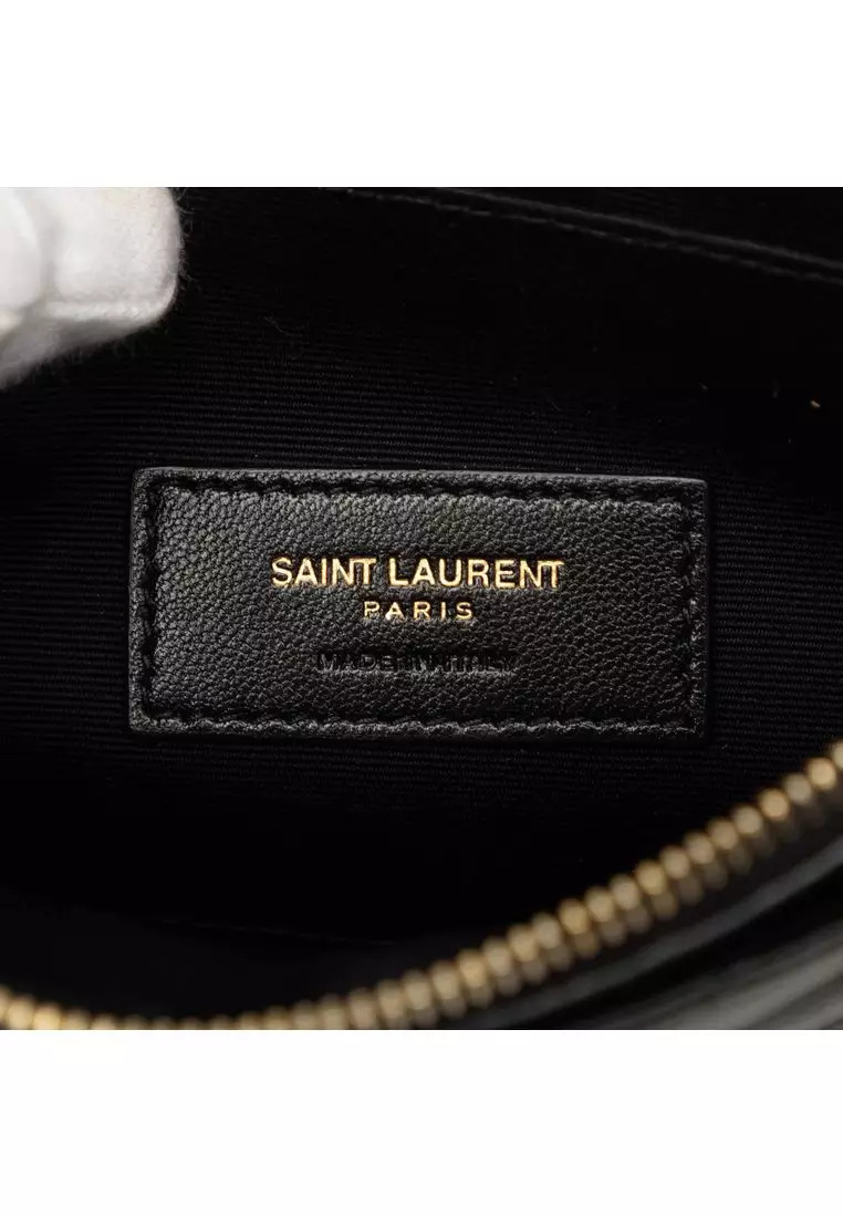 Pre-Loved Saint Laurent Large Grain De Poudre Matelasse Cassandre Zip Pouch