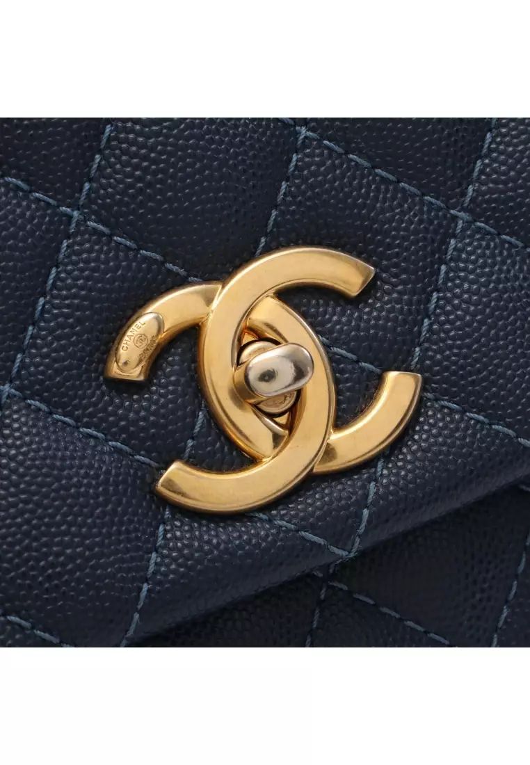 Buy Chanel Pre-loved CHANEL Coco Handle 29 Top Handle Flap Bag Matelasse  Handbag Caviar Skin Navy Gold Hardware 2WAY 2023 Online