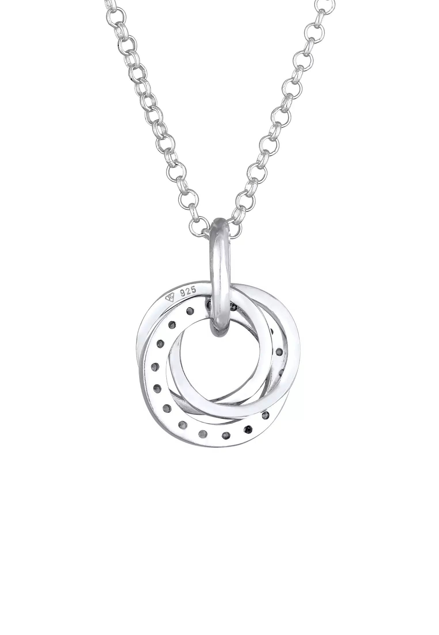 Buy ELLI GERMANY Necklace Circle Pendant Rings Sparkling Zirconia ...
