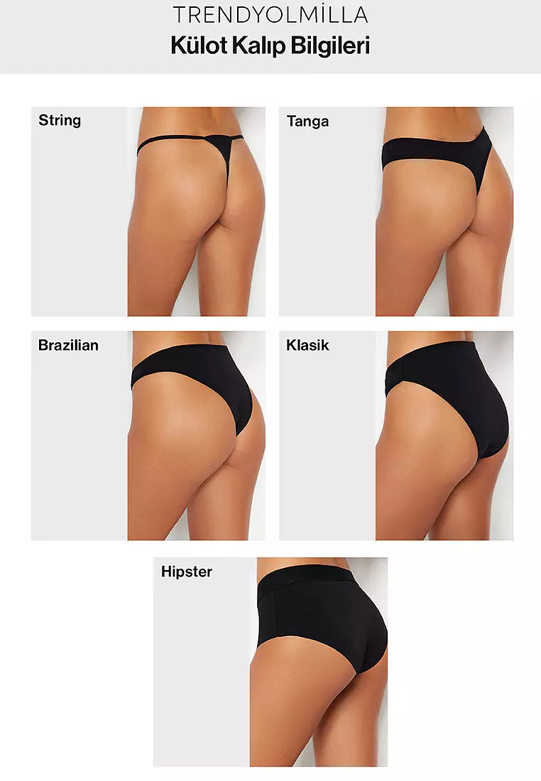 4 Packs Tulle Floral Thongs