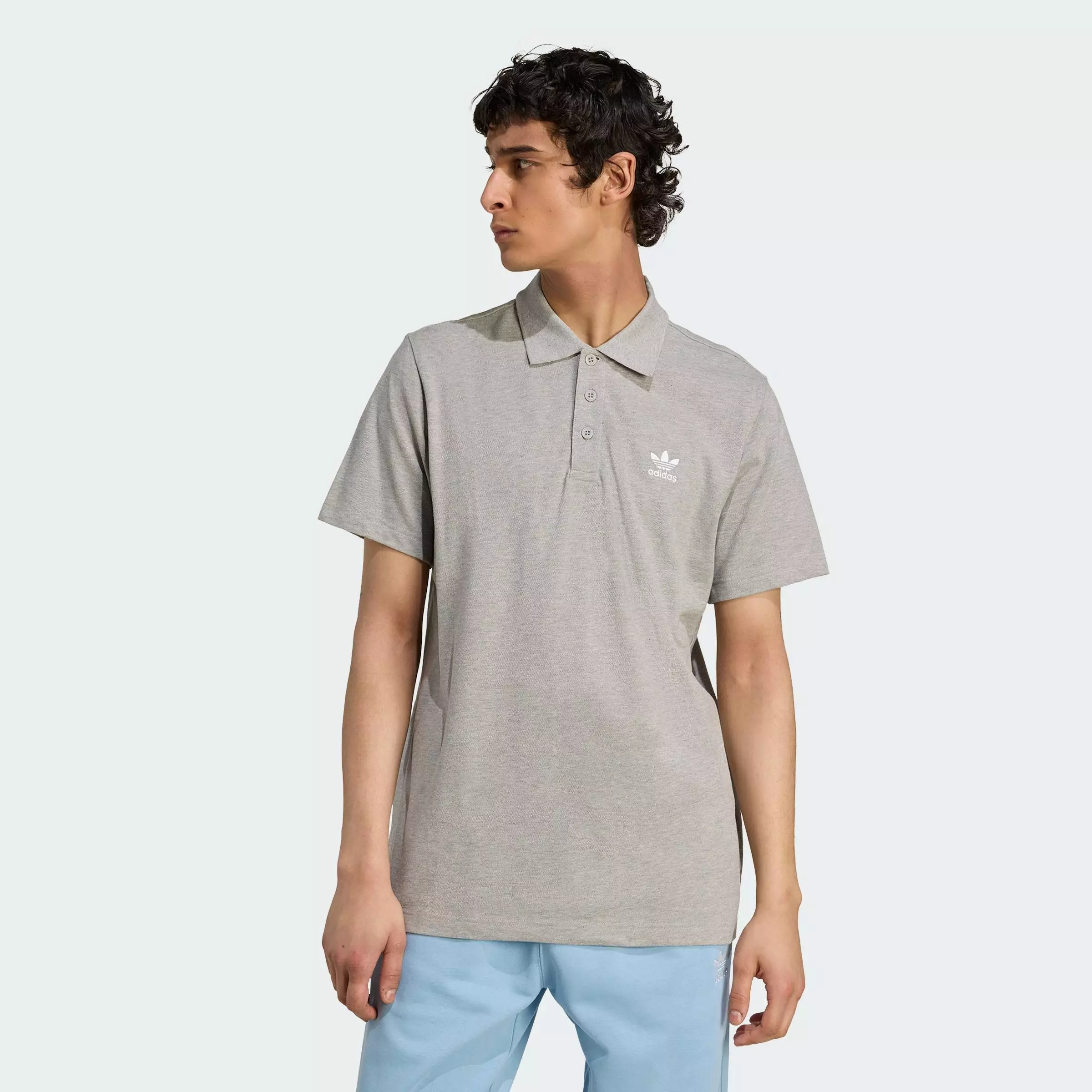 Lifestyle Trefoilo Essentials Polo Tee Men Grey JW6083