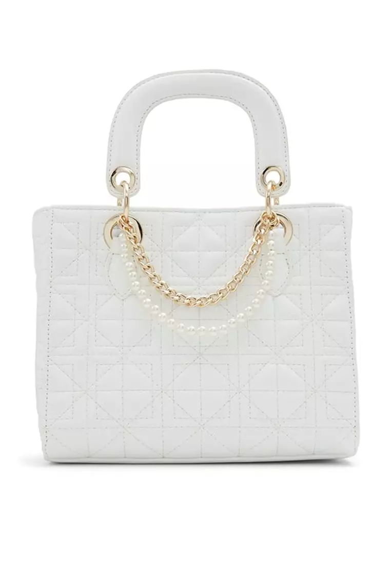 White bag with gold on sale chain