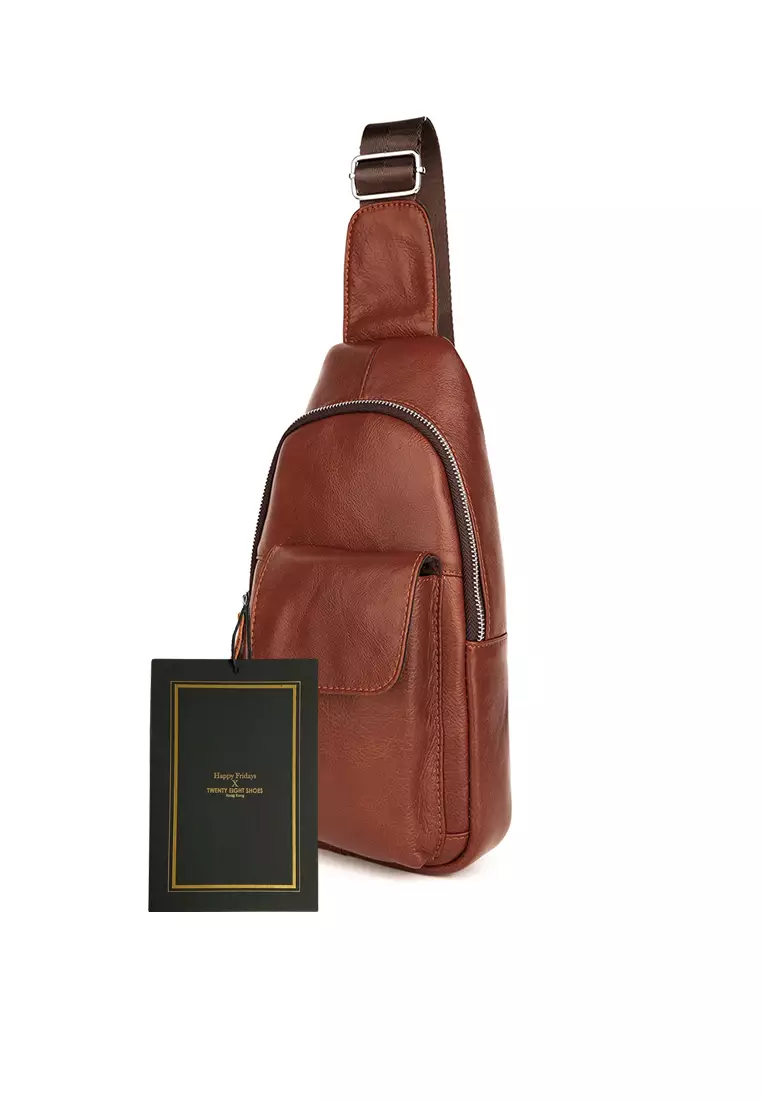 Mens leather chest on sale bag