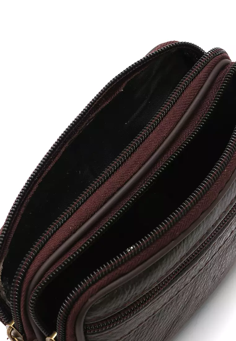 Bidely Pouch Pria Casual Large Storage Material Leather ORIGINAL - Brown