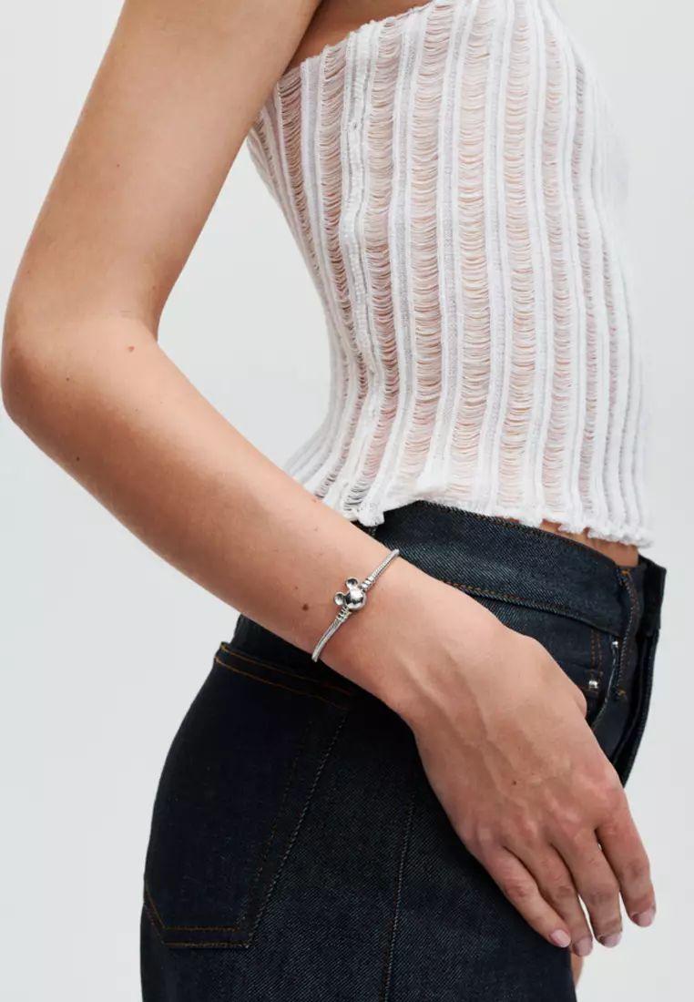 Pandora x Disney Mickey Mouse Clasp Moments Snake Chain Bracelet