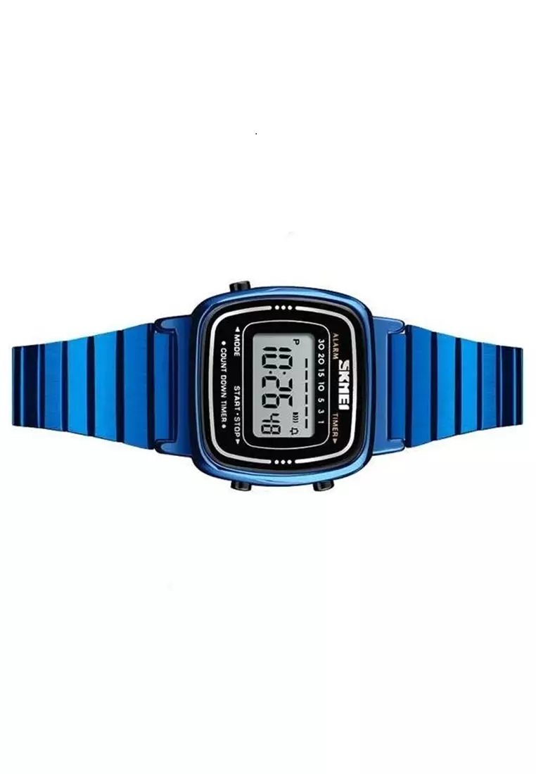 Jam Tangan Casual Digital Wanita Waterproof 50m Strap Tali Material Stainless Steel LA60 ORIGINAL