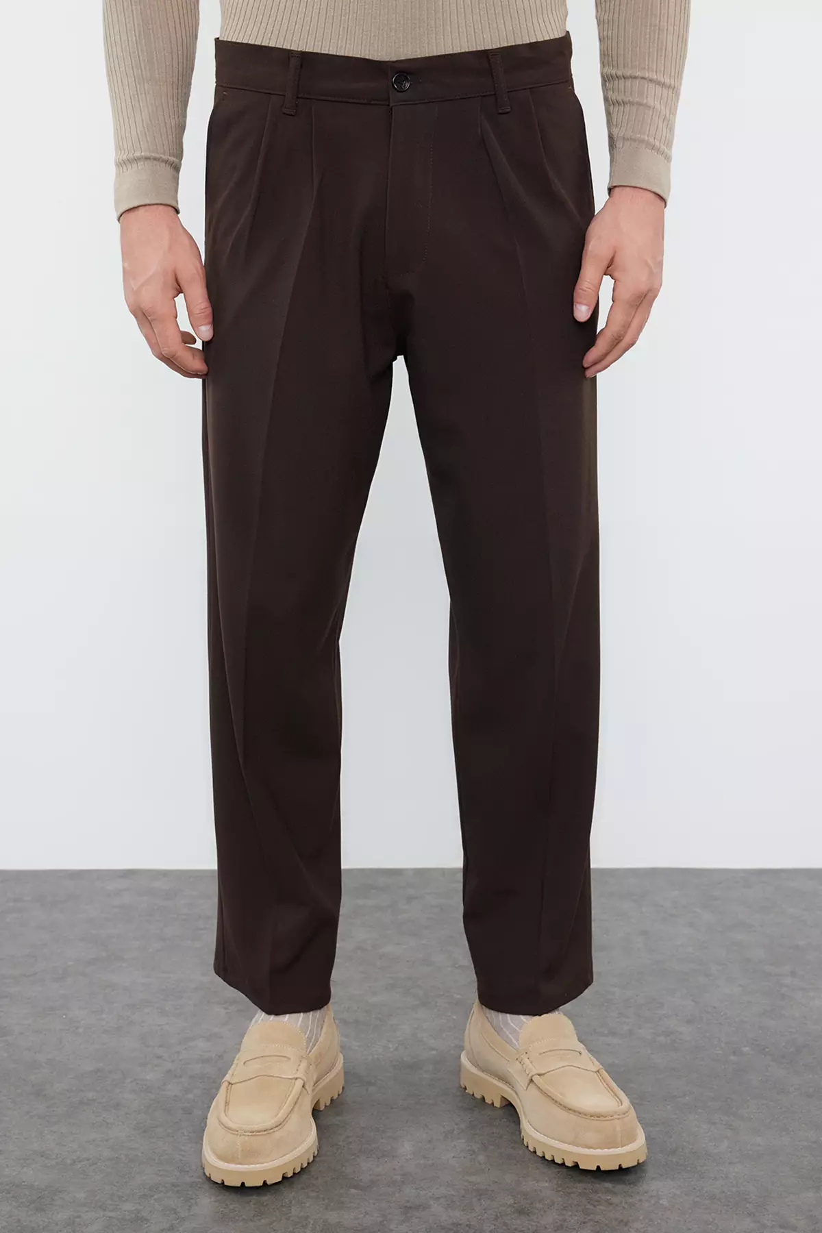 Baggy Fit Pleated Trousers