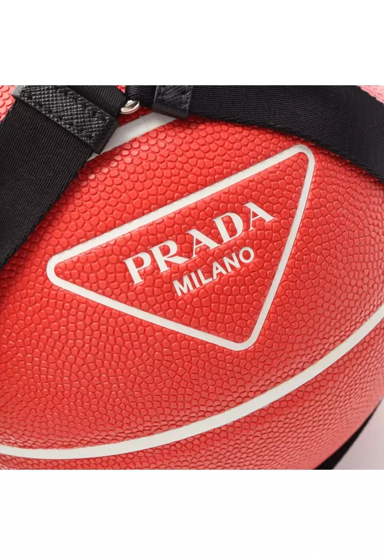 Prada Pre-Loved Prada triangle logo basketball ball rubber Red