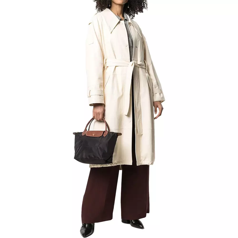 Le Pliage Original Small Top Handle Bag Black/Brown