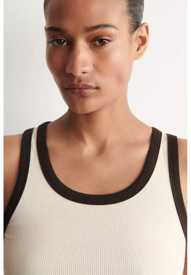RIBBED COTTON TANK TOP