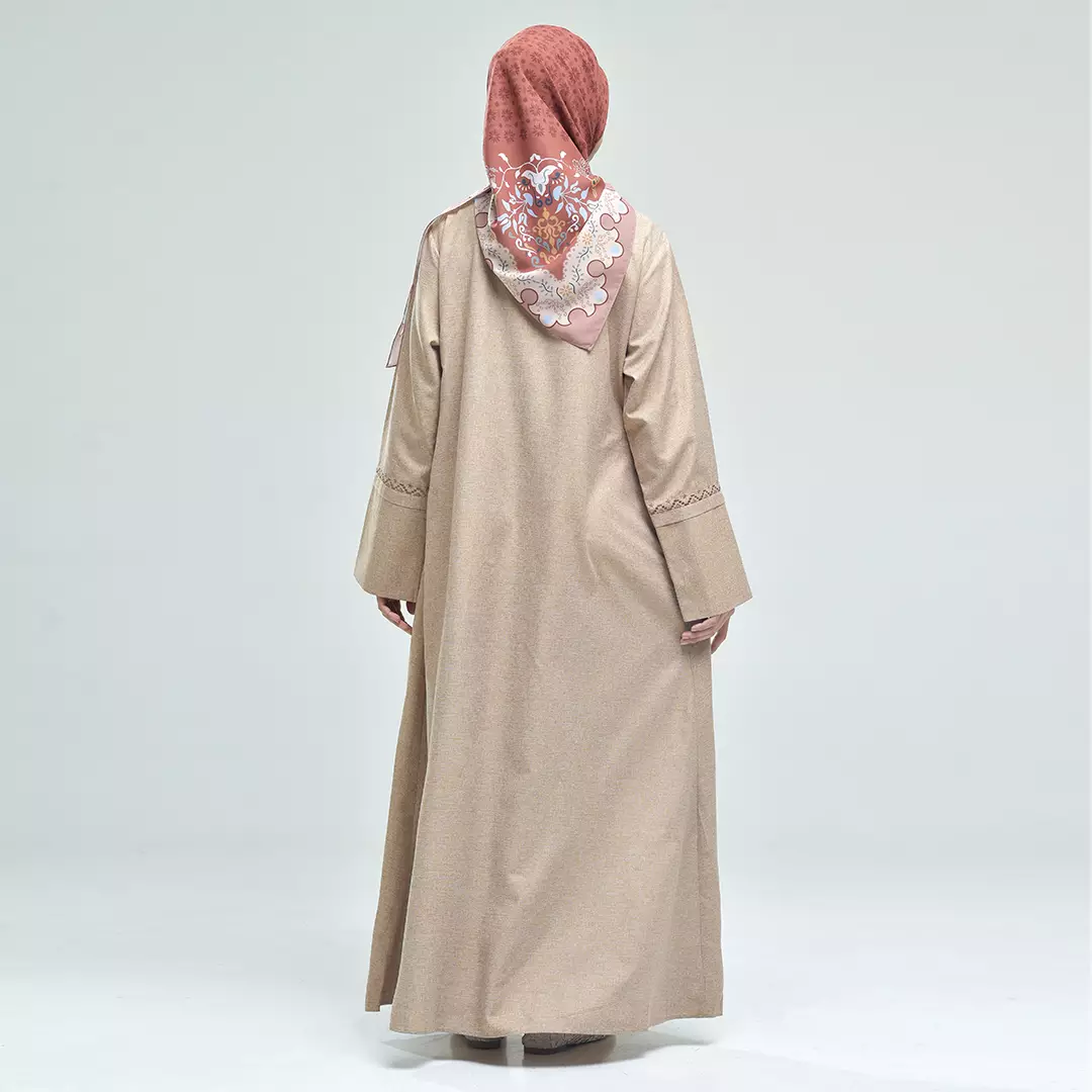Rabbani - Dress Muslim Wanita Dewasa Lengan Panjang Sarang Couple Dresslim Daneswara Ecxlusive - Beige