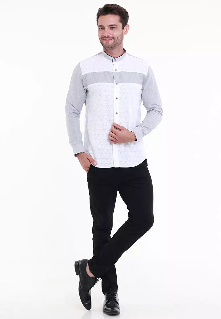 MAGINOT AAGHA A GREY Koko Slim Fit Lengan Panjang