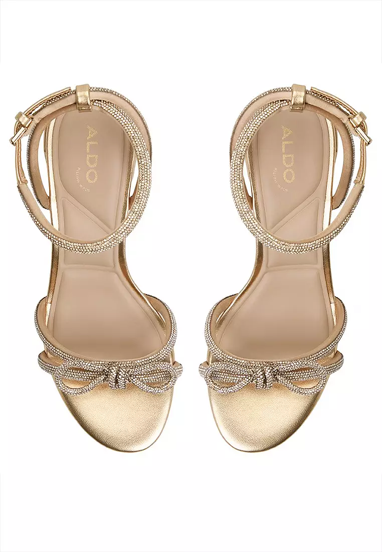 Bouclette Ankle Strap Block Heels