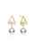 XAFITI silver Sterling Silver Gold Plated Diamond Pearl Bow Stud Earrings 5E56DAC195E173GS_1