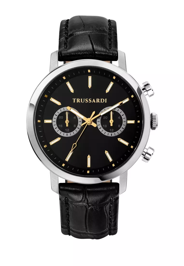【2 Years Warranty】Trussardi T-Couple 43mm Men's Quartz Watch Luminous Dial Hands R2451147001 Japan Movement