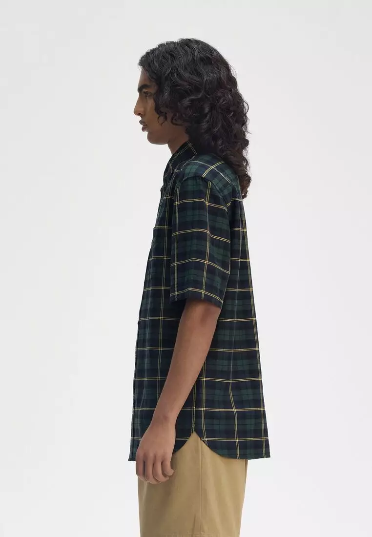 Buy Fred Perry Fred Perry M9627 OXFORD TARTAN SHORT SLEEVE