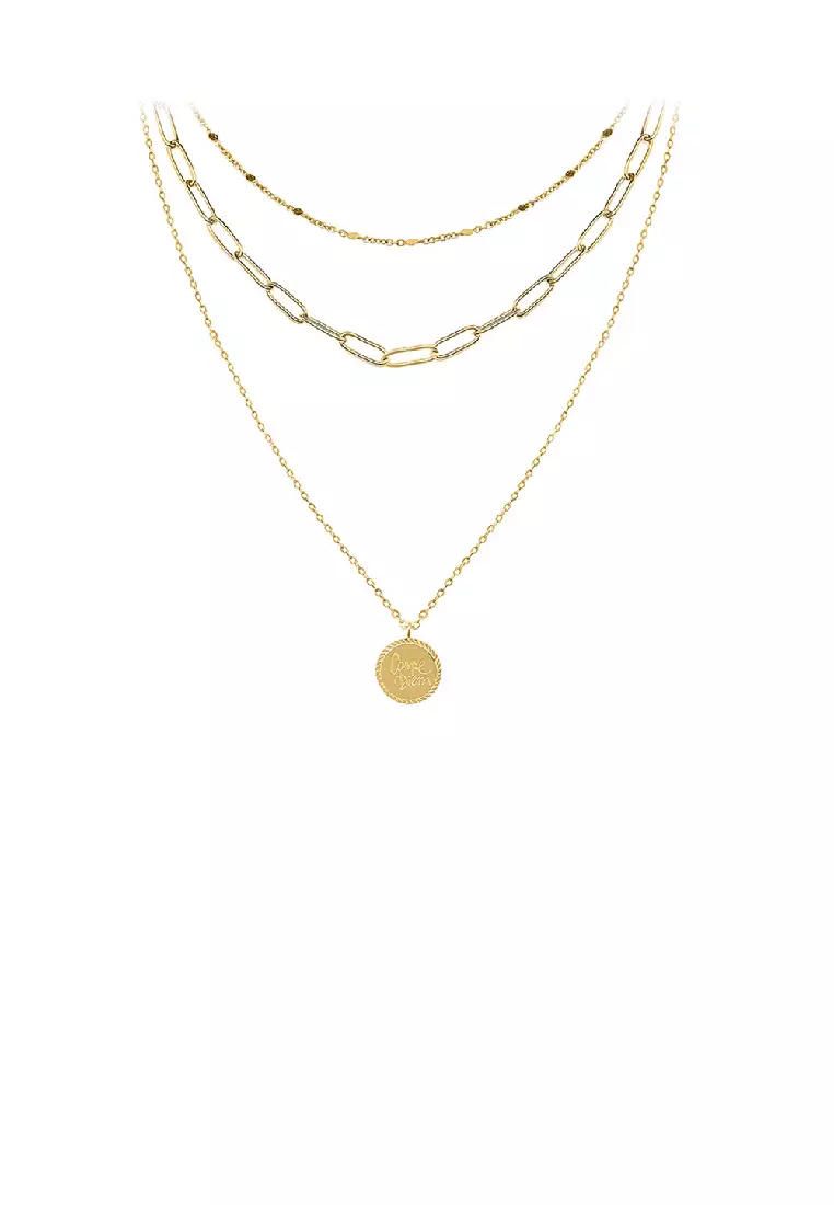 Buy Glamorousky Simple Fashion Plated Gold 316L Stainless Steel