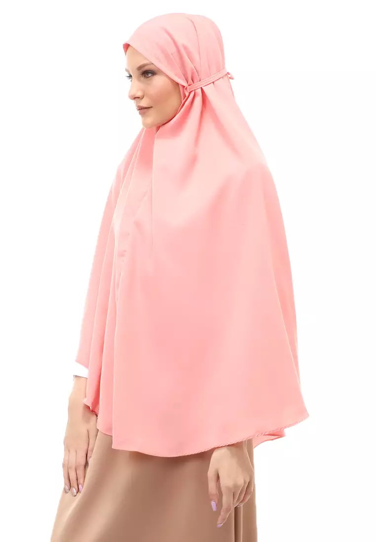 Nindy Jilbab Khimar Bergo Jumbo Motif Polos Relaxed Fit - Salem