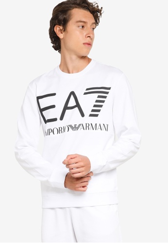 EA7 white Train Logo Series Oversize Logo Sweatshirt CC38CAA8358D6AGS_1