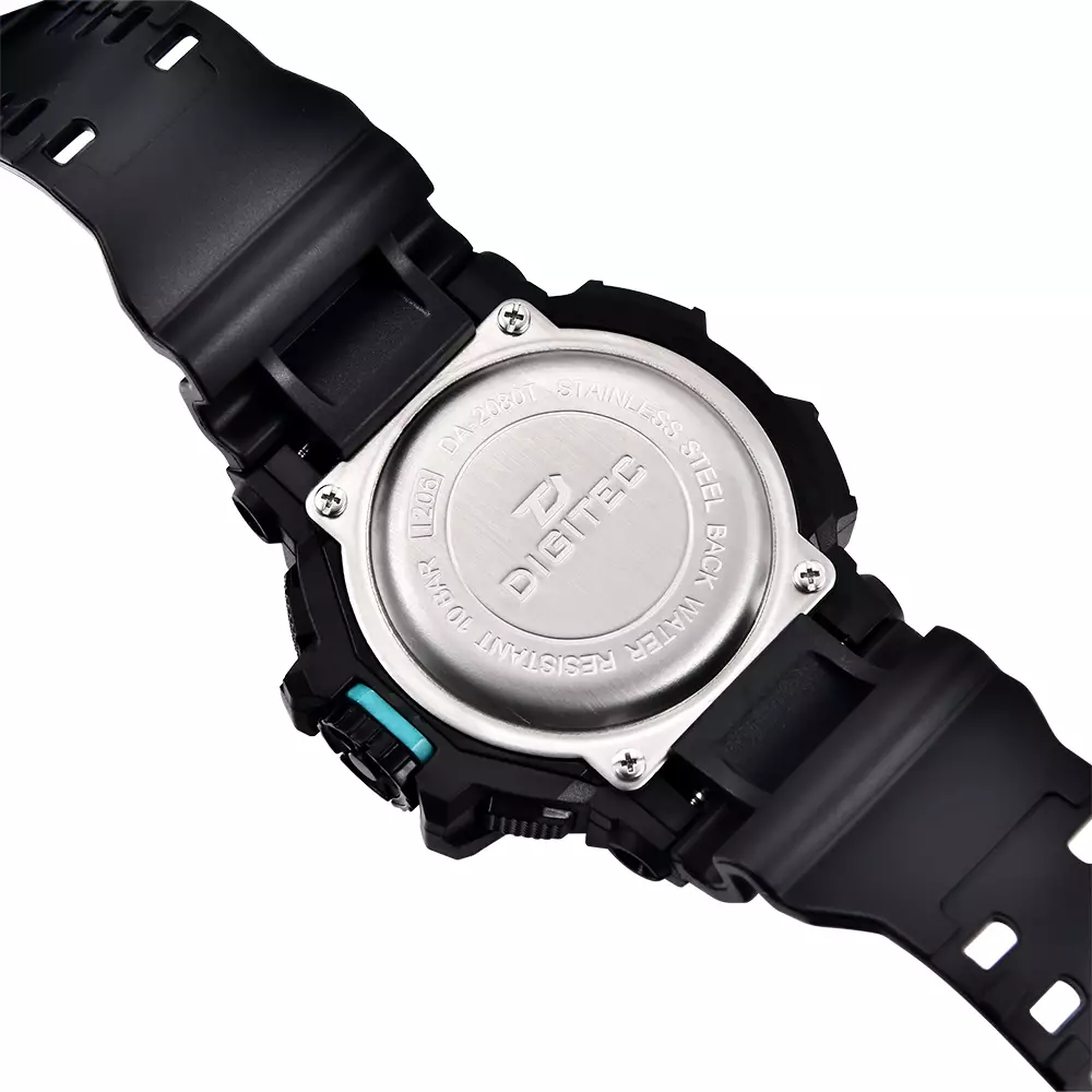 DIGITEC Jam Tangan Digital Sport Pria DA-2080T - PU STRAP BK-4B Full Black