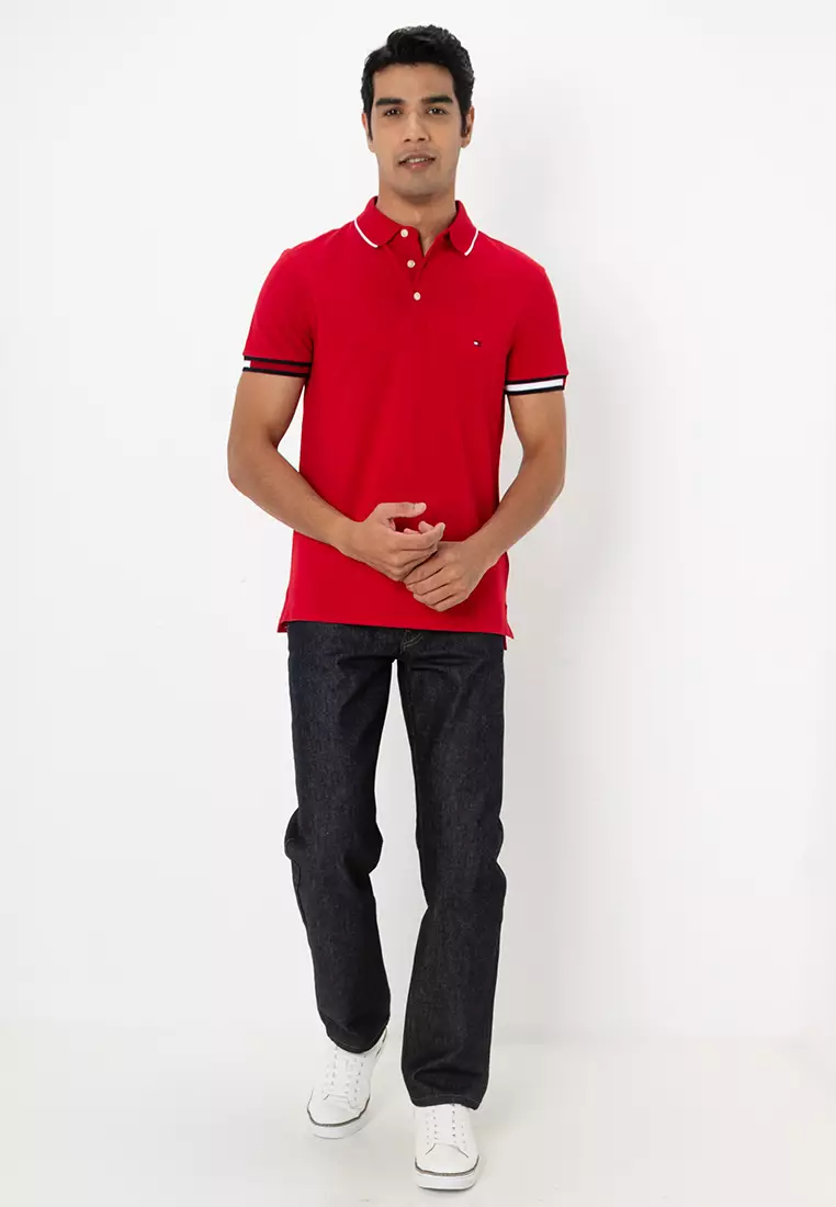 Flag Cuff Slim Fit Polo Shirt - Tommy Mainline