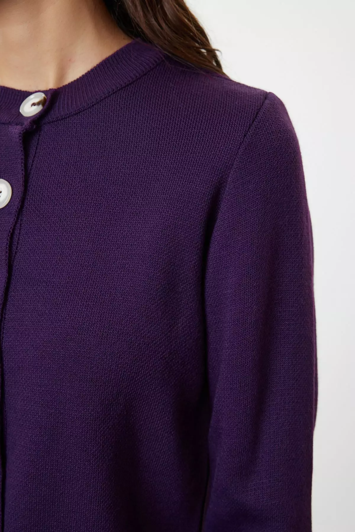 Purple Midi Knitwear Basic Cardigan Dress Twoss23El00738