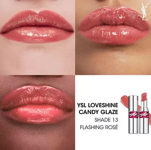 YSL LoveShine Candy Glaze - 13 Flashing Rose